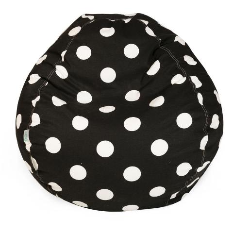 Majestic Home Black Large Polka Dot Small Classic Bean Bag