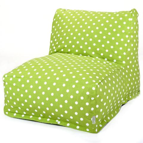 Majestic Home Lime Small Polka Dot Bean Bag Chair Lounger