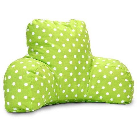 Majestic Home Lime Small Polka Dot Reading Bean Bag Pillow