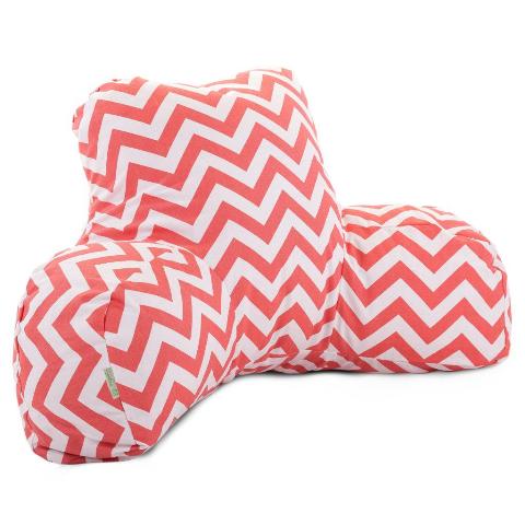 Majestic Home Coral Chevron Reading Bean Bag Pillow