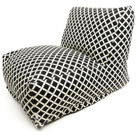 Majestic Home Black Bamboo Bean Bag Chair Lounger