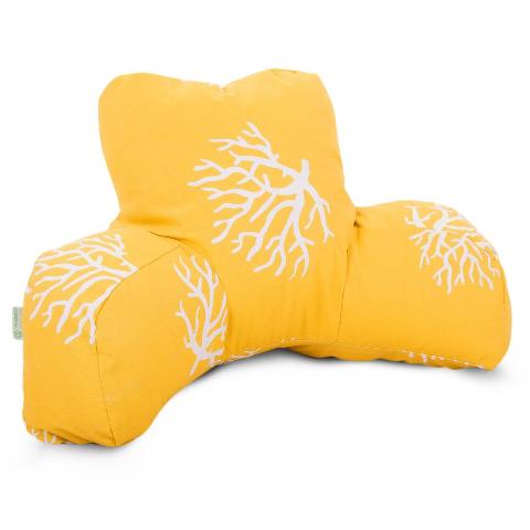 Majestic Home Yellow Coral Reading Bean Bag Pillow