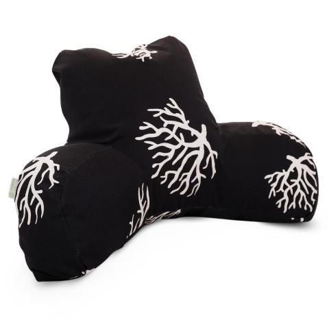 Majestic Home Black Coral Reading Bean Bag Pillow