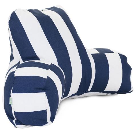 Majestic Home Navy Blue Vertical Stripe Reading Bean Bag Pillow