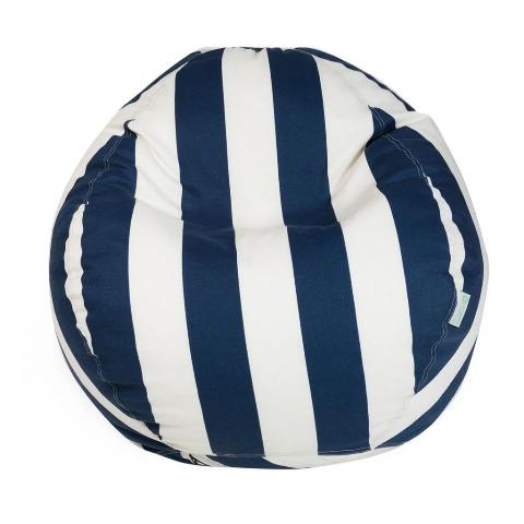 Majestic Home Navy Blue Vertical Stripe Small Classic Bean Bag