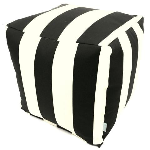 Majestic Home Black Vertical Stripe Small Cube