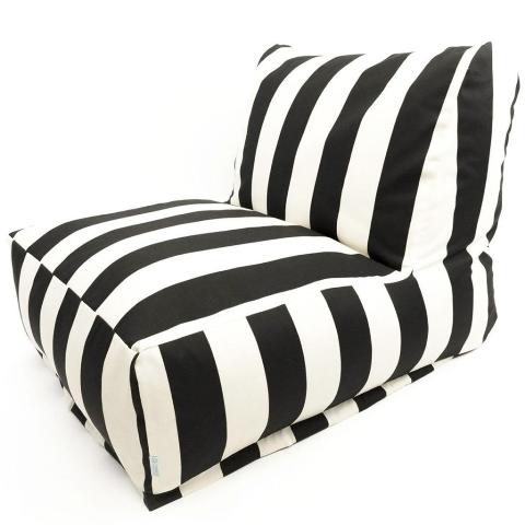 Majestic Home Black Vertical Stripe Bean Bag Chair Lounger