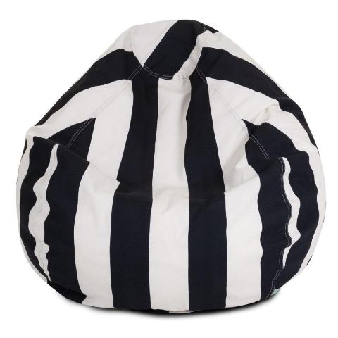 Majestic Home Black Vertical Stripe Small Classic Bean Bag