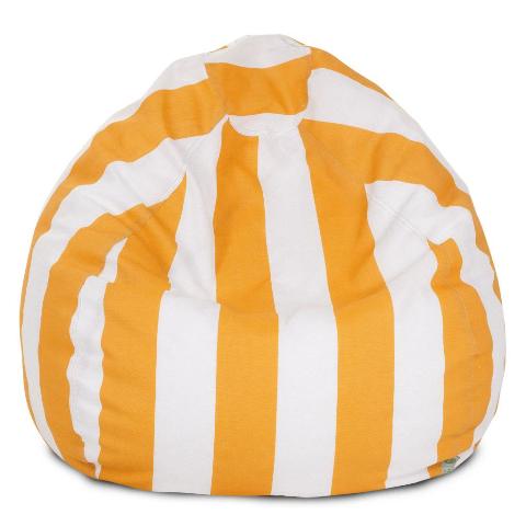 Majestic Home Yellow Vertical Stripe Small Classic Bean Bag