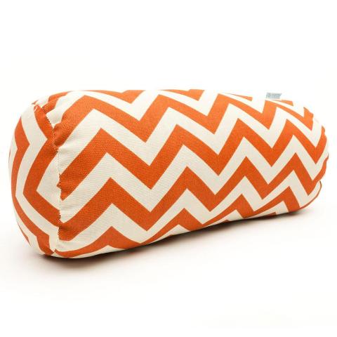 Majestic Home Burnt Orange Chevron Round Bolster