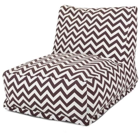 Majestic Home Chocolate Chevron Bean Bag Chair Lounger