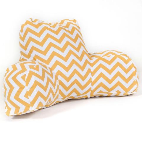 Majestic Home Yellow Chevron Reading Bean Bag Pillow