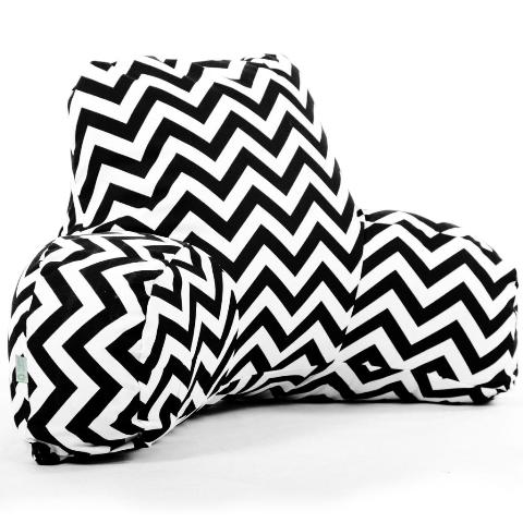 Majestic Home Black Chevron Reading Bean Bag Pillow