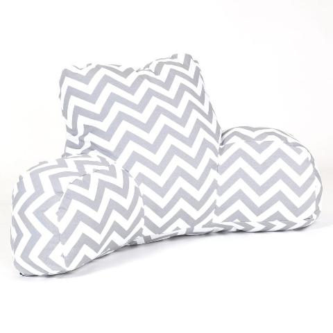 85520120050 Gray Chevron Reading Pillow - Gray - 33 x 6 x 18 in - UV Protected