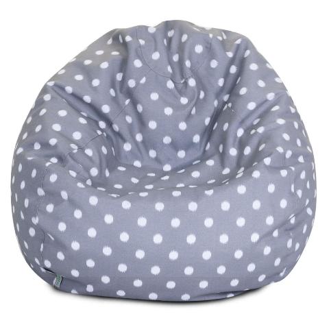 Majestic Home Gray Ikat Dot Small Classic Bean Bag