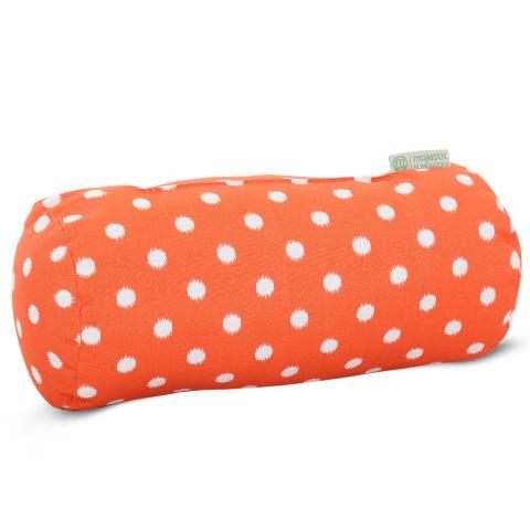 Majestic Home Orange Ikat Dot Round Bolster Pillow