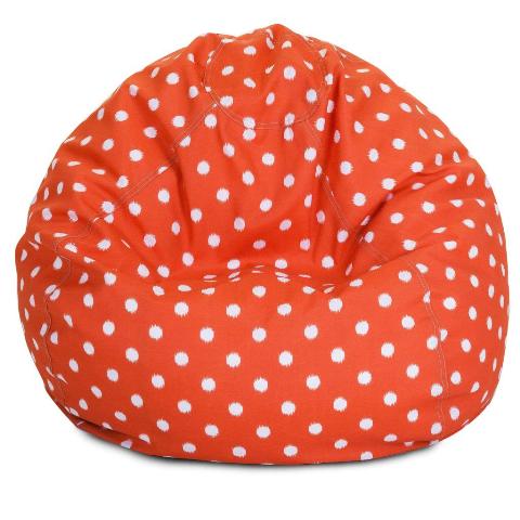 Majestic Home Orange Ikat Dot Small Classic Bean Bag