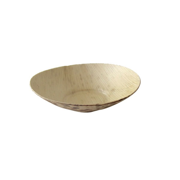 Mini Bamboo Leaf Round Dish - Natural - 2 Oz. - Pack of 1000 - Biodegradable