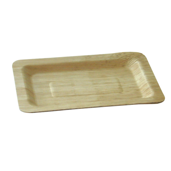 210BBOUA20 Rectangular Bamboo Leaf Plate- Pack Of 100