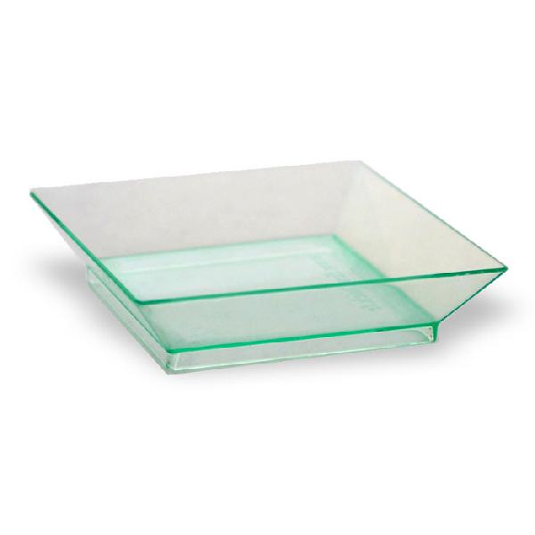 Square Transparent Green Klarity Dish