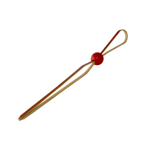 5.3 In. Luka Bamboo Double Pick With Red Adjustable Ball