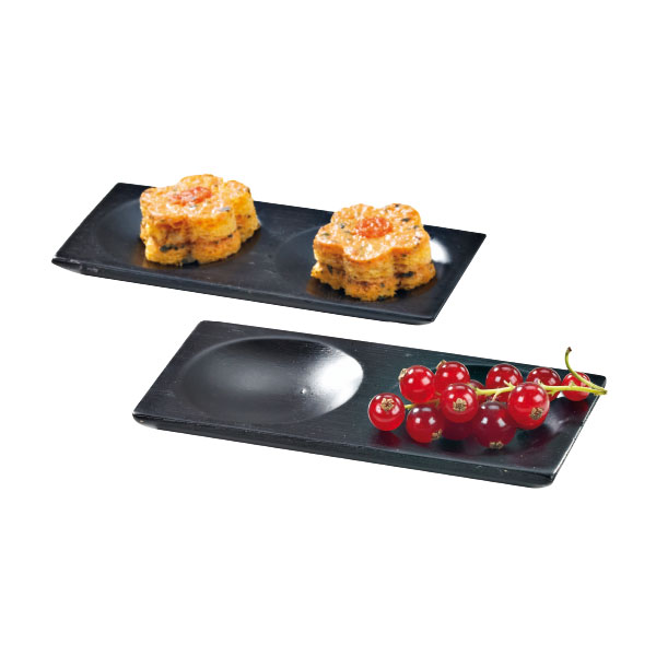 209BBGALGAL 4.7 x 2.4 In. Mini Black Bamboo Plate- Pack Of 96