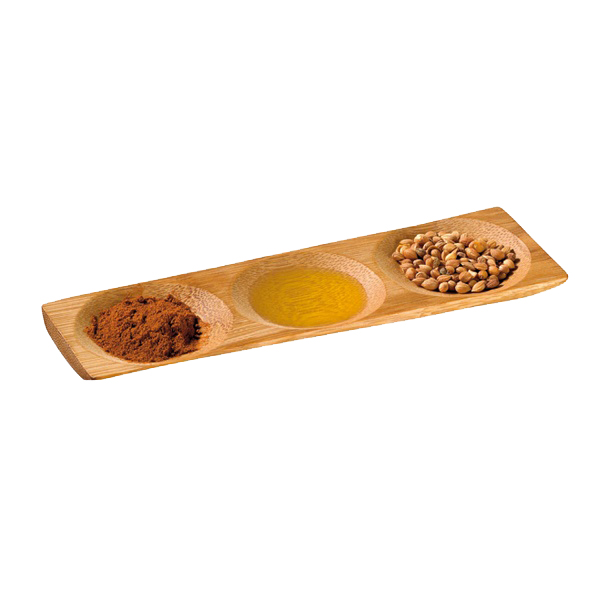 Patong Bamboo Three Compartment Dish - 0.25 Oz. Pack Of 96