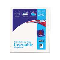 11223 Worksaver Big Tab Extrawide Dividers, Clear Tabs, 8 Tab, 9 X 11, White