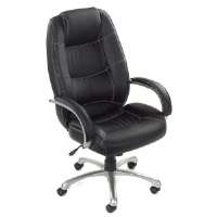 1609BPUE-BLACK Saddle Stitched High Back Leather Chair