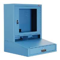 LCD Counter Top Security Computer Cabinet, Blue, 24-1/2W x 22-1/2D x 29-1/2H