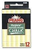 31344 Hygieia Dustless Board Chalk, Yellow, 12 Per Box