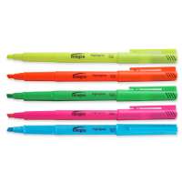 Picture of DDI 967811 Integra Highlighters - 5 Count  Assorted Fluorescent Colors  Pen-style  Chisel Tip Case of 18