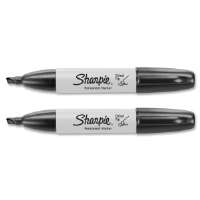 Sanford Ink 38262PP Sharpie Marker, Chisel Tip, 2Per Pack, Black