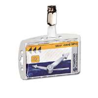Durable 4005546 Shell Style Id Card Holder Vertical & Horizontal Strap Clear, Pack 25