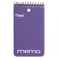 45354 Memo Book- College Ruled- 3 X 5- Wirebound- Punched- 60 Sheets- Assorted -  Mead, YYAZ-MEA45354