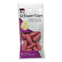 Picture of Charles Leonard 80799 Eraser Pencil Caps- Rubber- Pack 12- Pink