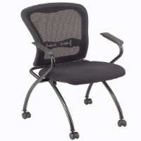 Nesting Chair, Web Mesh Back, Fabric Upholstered Seat