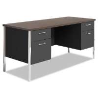 Picture of Alera HPLSD2460.Z.P Double Pedestal Steel Credenza&#44; Walnut And Black