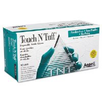 Picture of Ansell 012-92-600-7.5-8 Touch N Tuff Nitrile Gloves&#44; Teal&#44; Size 7.5 8&#44; 100 Per Box