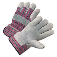 Picture of Anchor Brand 101-2100 2000 Series Leather Palm Gloves&#44; Gray And Red&#44; 12 Pairs