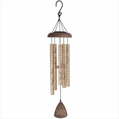 Picture of Carson Home Accents 118843 Wind Chime Solar Sonnet Angels Arms With Heart Bronze 30 In.