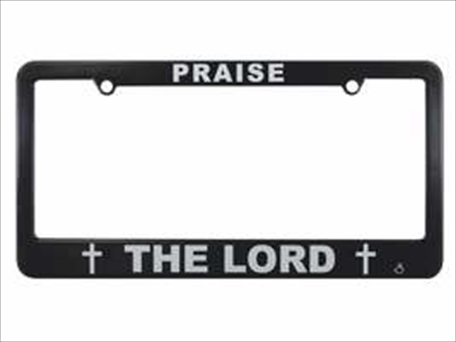 Auto Tag Frame Praise The Lord Black