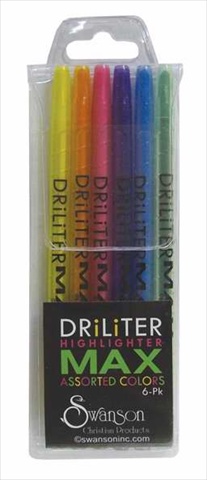 41351 Highlighter Driliter 6 Asst Colors Per Pack