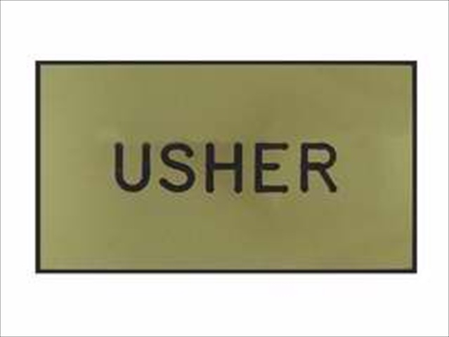Badge Usher Magnetic Gold Black
