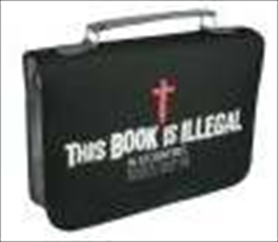 Picture of Christian Art Gifts 367063 Bible Cover Witness Gear Book Is Illegal Large Black