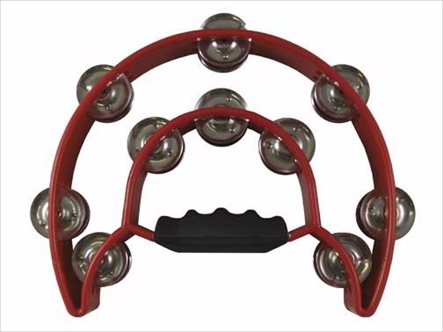 64119 Instr Tambourine Double Moon With Double Cymbals Red