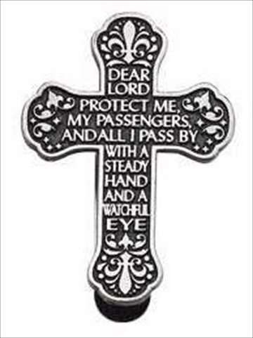 Picture of Cathedral Art 128155 Visor Clip Cross Travelers Prayer Carded