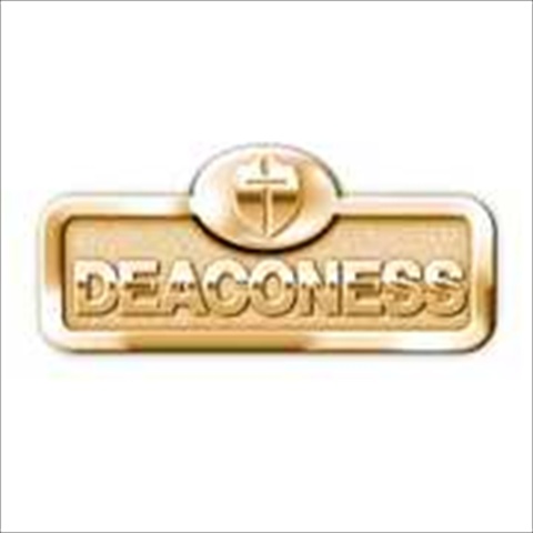Badge Deaconess With Cross Magnetic Brass