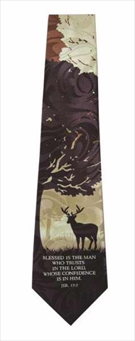 Picture of Swanson Christian Supply 33648 Tie Deer Jeremiah 17 17 Polyester