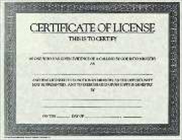 Picture of Broadman Holman 465103 Certificate License Generic